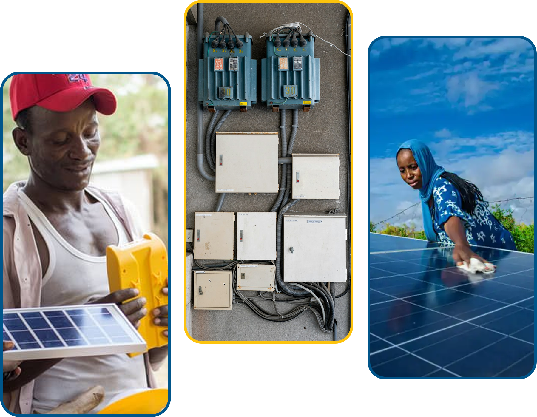 AMP field workers and solar installations